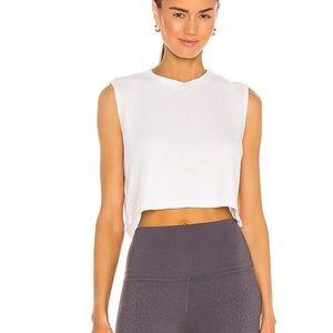 BEYOND YOGA White Thermal Crop Tank